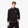Pullover mit Perlen-Rippenstrick und Emblem