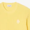 Pullover mit Perlen-Rippstrick-Emblem