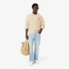Pullover mit Perlenrippenkragen und Emblem für Poloshirts