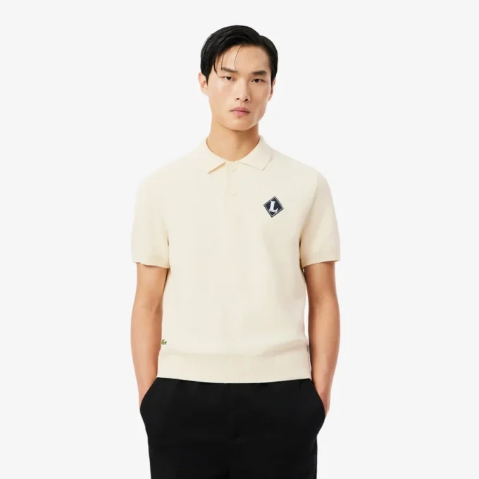 Pullover mit Polo-Kragen und „Made in France“-Emblem