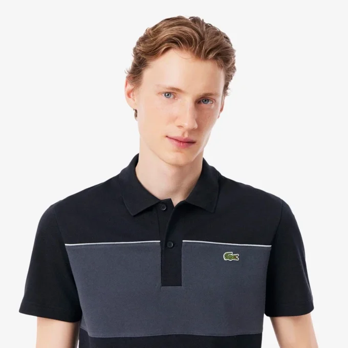 Regular Fit Colorblock Piqué-Poloshirt