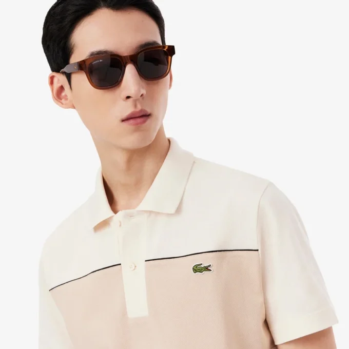 Regular Fit Colorblock Piqué-Poloshirt