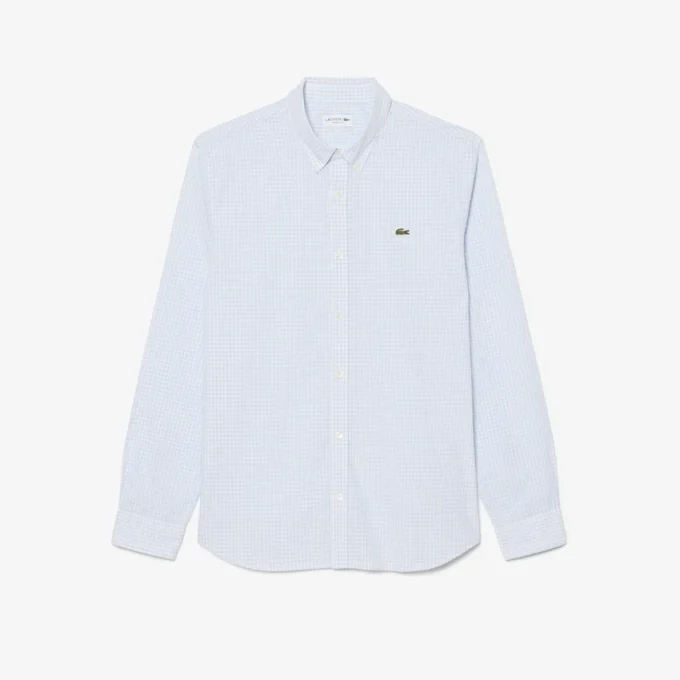 Regular Fit Kariertes Popeline-Hemd