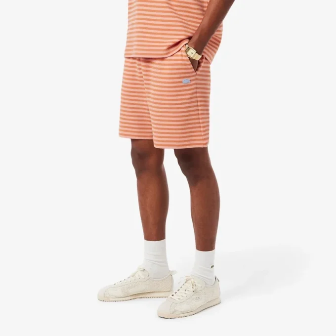 Regular-Fit-Shorts aus gestreifter Baumwolle