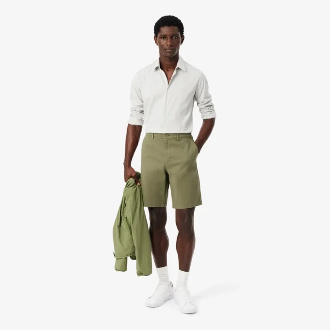 Regular Fit Stretch-Baumwoll-Chino-Bermudashorts