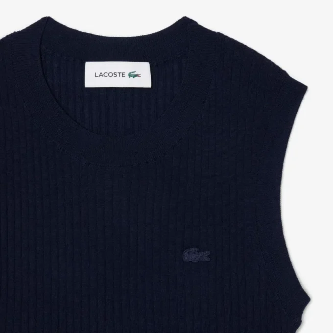 Ärmelloser Pullover aus 3D-gestrickter Merinowolle