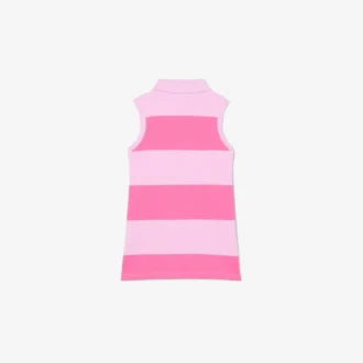 Ärmelloses gestreiftes Petit-Piqué-Poloshirt-Kleid