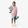 Ärmelloses gestreiftes Petit-Piqué-Poloshirt-Kleid