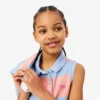 Ärmelloses gestreiftes Petit-Piqué-Poloshirt-Kleid