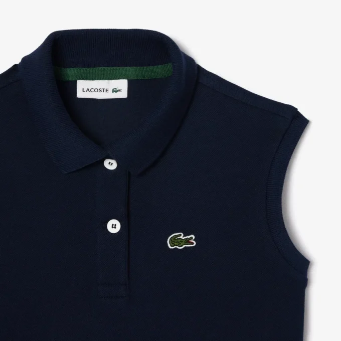 Ärmelloses Stretch-Piqué-Polokleid für Kinder