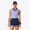 Ärmelloses Stretch-Strick-Tennis-Poloshirt für Damen