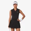 Ärmelloses Stretch-Strick-Tennis-Poloshirt für Damen