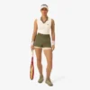 Ärmelloses Stretch-Strick-Tennis-Poloshirt für Damen