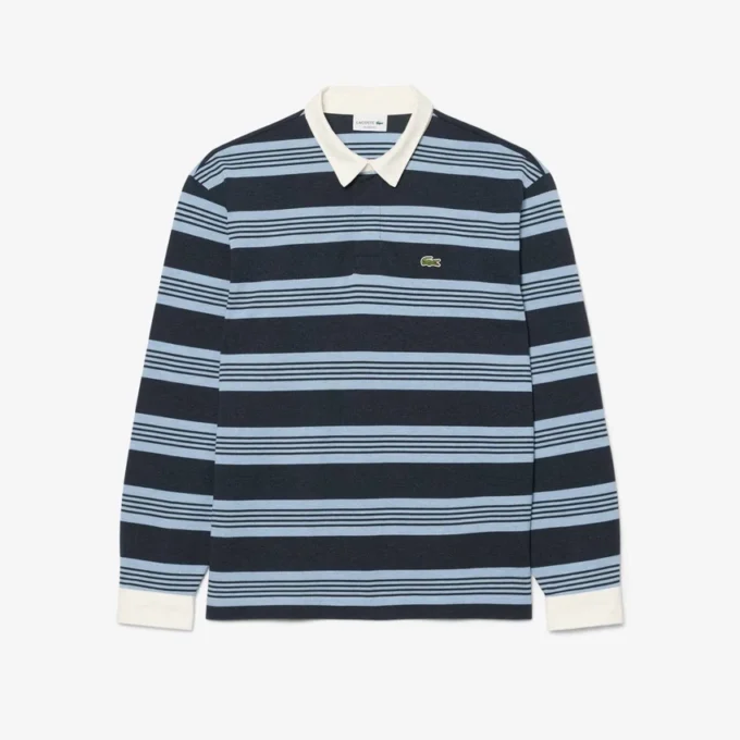 Rugby-Poloshirt mit Streifen im Relaxed Fit