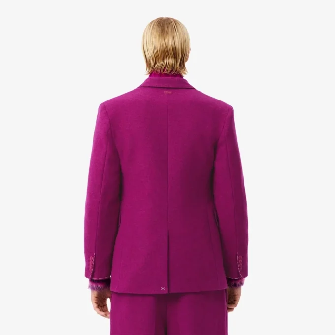 Runway-Blazer aus marmorierter Wolle mit doppelter Knopfleiste