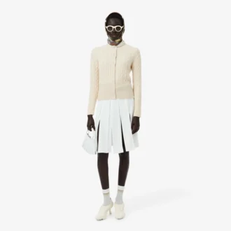 Runway Kaschmir-Strickjacke mit Zopfmuster