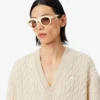 Runway Kaschmir-Strickjacke mit Zopfmuster