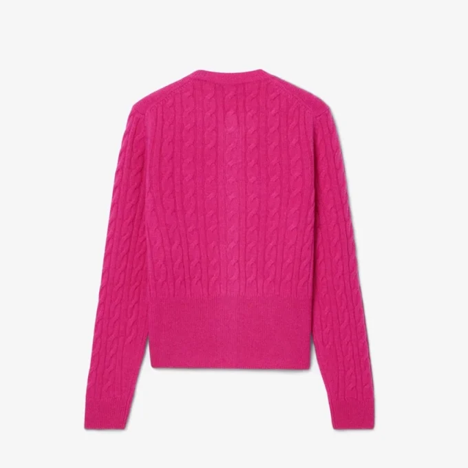 Runway Kaschmir-Strickjacke mit Zopfmuster