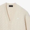 Runway Kaschmir-Strickjacke mit Zopfmuster