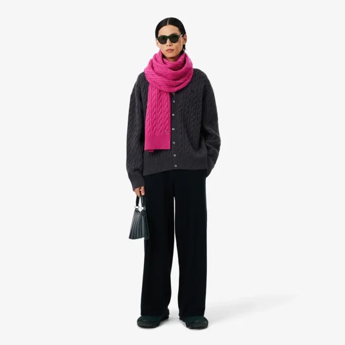 Runway-Kaschmirschal mit Zopfmuster