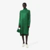 Runway-Kleid mit Satin-Schalausschnitt und Print
