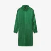 Runway-Kleid mit Satin-Schalausschnitt und Print