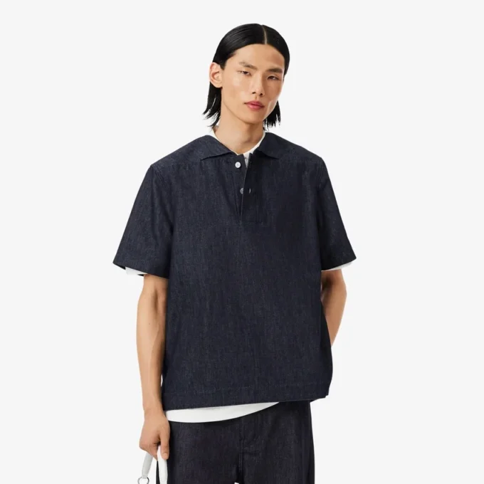 Runway Loose Fit Denim-Poloshirt