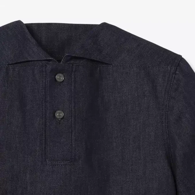 Runway Loose Fit Denim-Poloshirt