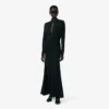 Runway-Maxikleid mit Polokragen aus Seide