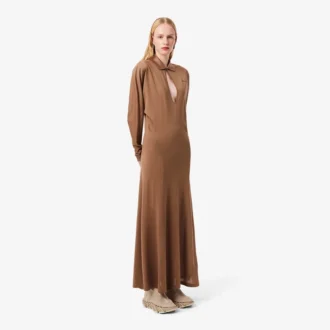 Runway-Maxikleid mit Polokragen aus Seide