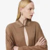 Runway-Maxikleid mit Polokragen aus Seide