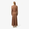 Runway-Maxikleid mit Polokragen aus Seide