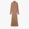 Runway-Maxikleid mit Polokragen aus Seide