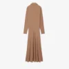 Runway-Maxikleid mit Polokragen aus Seide