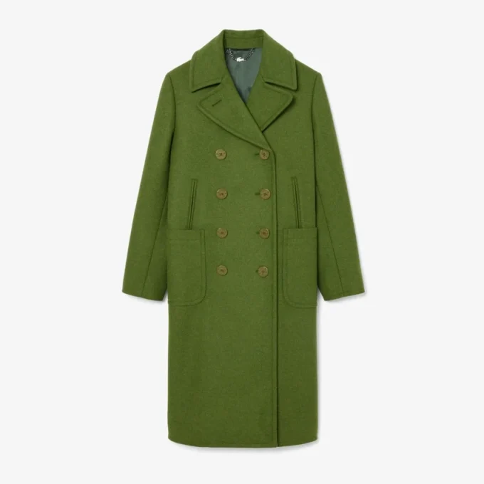 Runway-Peacoat aus langer Slub-Wolle