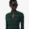 Runway Polo Collar Pointelle Maxikleid