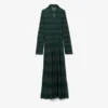 Runway Polo Collar Pointelle Maxikleid
