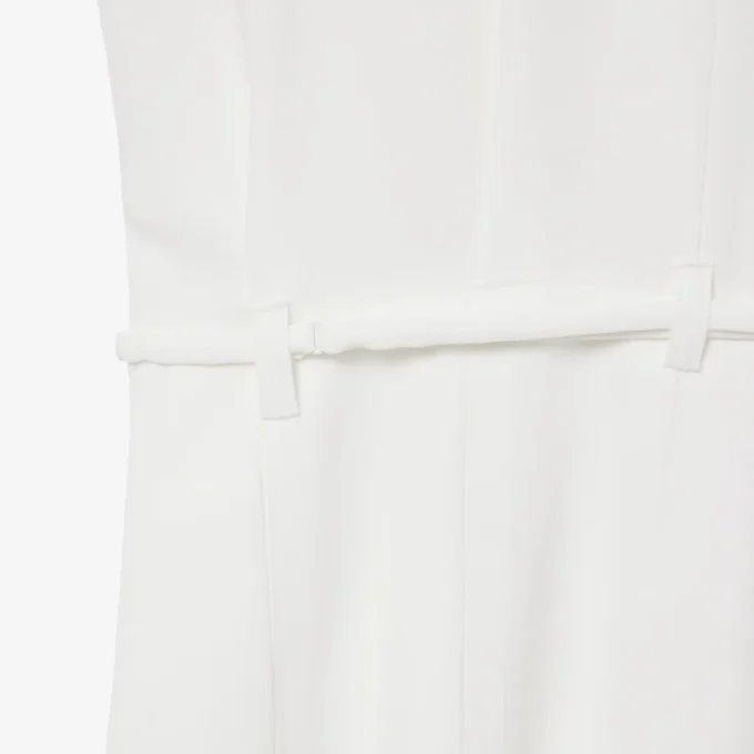 Runway-Poloshirt-Kleid mit Plissee und Stickerei