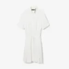 Runway-Poloshirt-Kleid mit Plissee und Stickerei