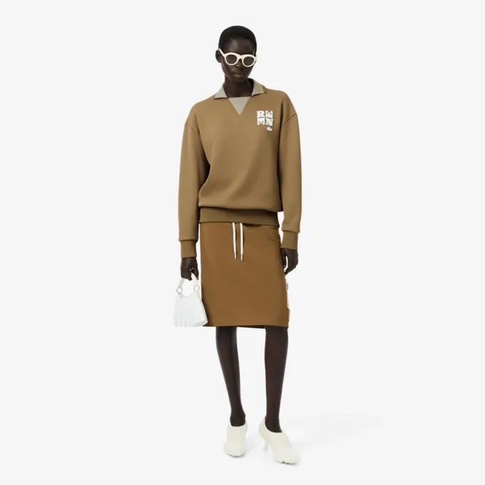 Runway-Poloshirt mit Kragenabzeichen-Akzent-Sweatshirt