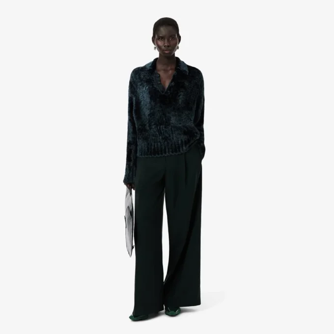 Runway-Poloshirt mit Velours-Kragen