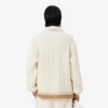 Runway-Pullover aus Wolle mit Poloshirt-Kragen und Zopfmuster