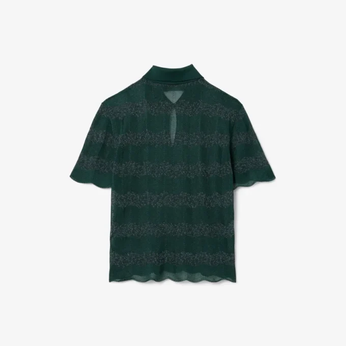 Runway-Pullover mit Polo-Kragen aus Pointelle