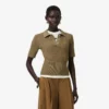 Runway-Pullover mit Zopfmuster und Poloshirt-Kragen
