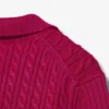 Runway-Pullover mit Zopfmuster und Poloshirt-Kragen