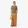Runway-Pullover mit Zopfmuster und Poloshirt-Kragen
