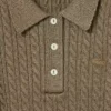 Runway-Pullover mit Zopfmuster und Poloshirt-Kragen