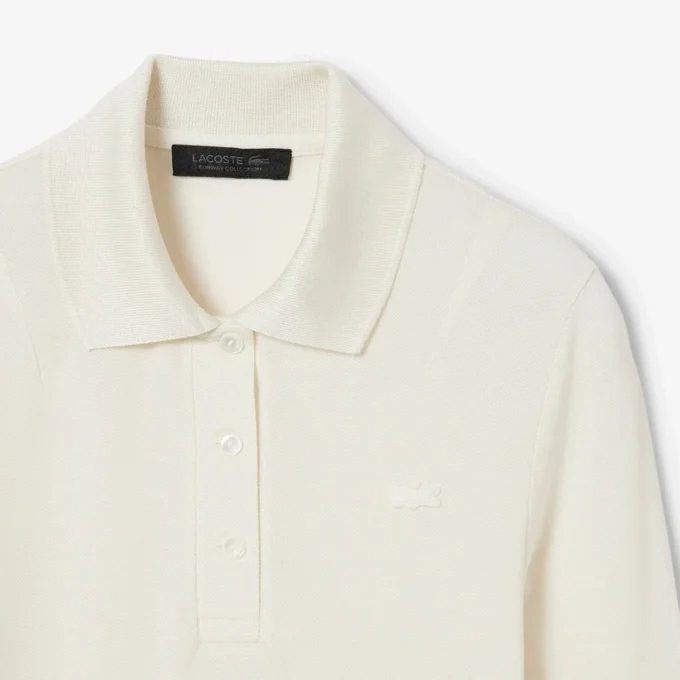 Runway Slim Fit Poloshirt mit langen Seidenärmeln