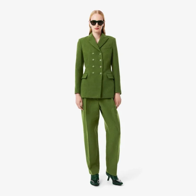 Runway Straight Fit Slub-Wollhose