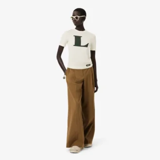 Runway-T-Shirt aus Seide mit Grafikprint